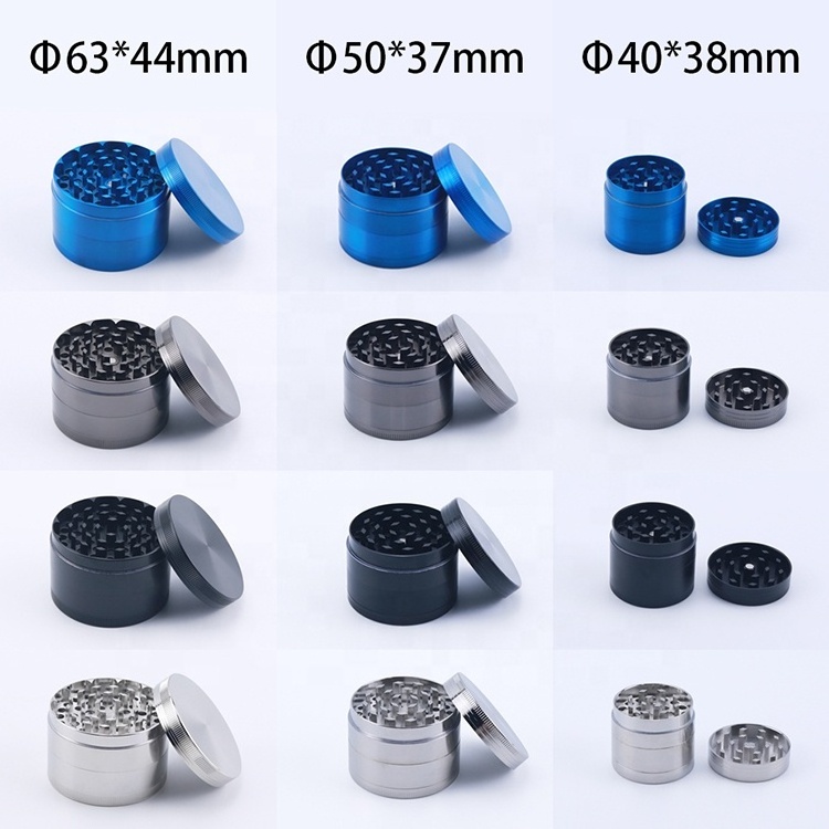 Logo Engraved Metal Herbal Grinder 4 Layers Portable Spice Grinders Rolling Paper Bulk Herb Grinder Wholesale Smoking