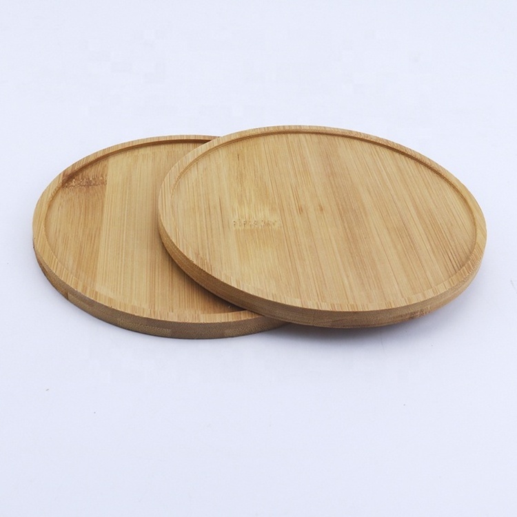 Wholesale Custom Wooden Serving Tray Hotel Restaurant Kitchen Accessories Bamboo Wood Oval Rolling Tray Round Serving Trays