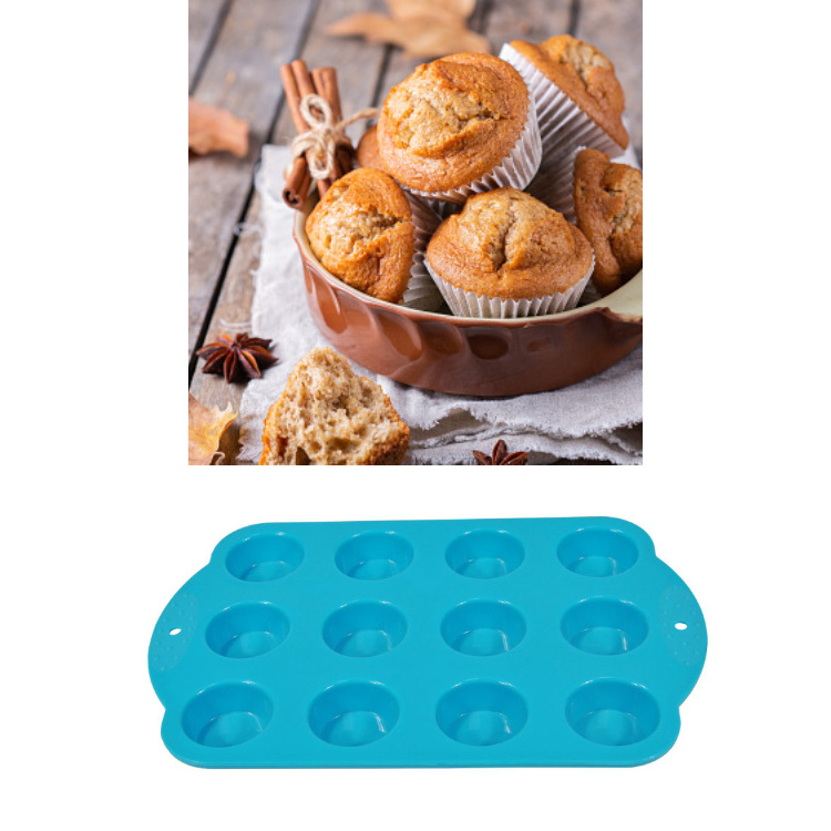 Silicone muffin tray with large capacity custom birthday cupcake baking molds silicone