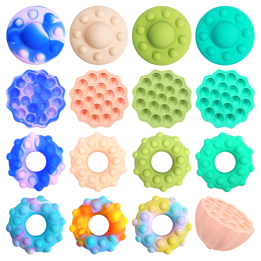 Wholesale Relief Anxiety Stress Toys Silicone Pops Sensory Bubble Toy Set Squeeze Pops Fidget Toy Tray Balls