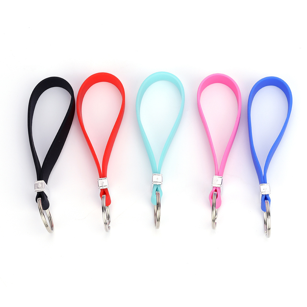 Custom Silicone Car Key Cover Holder Rubber Key Ring Bracelet Wristlet 3D Mini Keychain For Cars