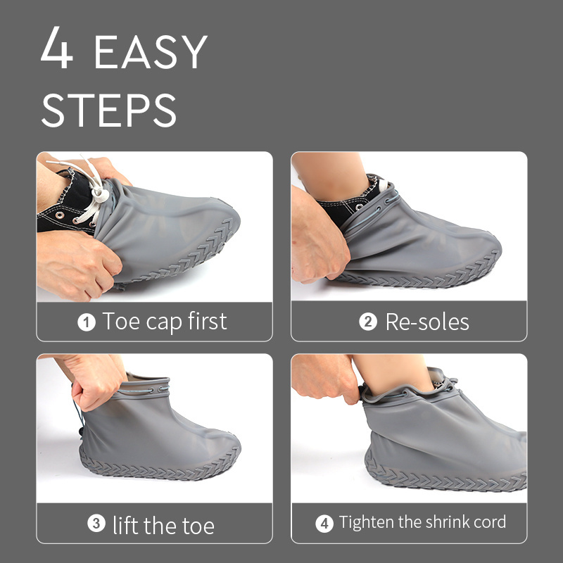 Fashion And Waterproof Reusable Non-slip Protective Boot Covers Rain Overshoes For Rain Boots