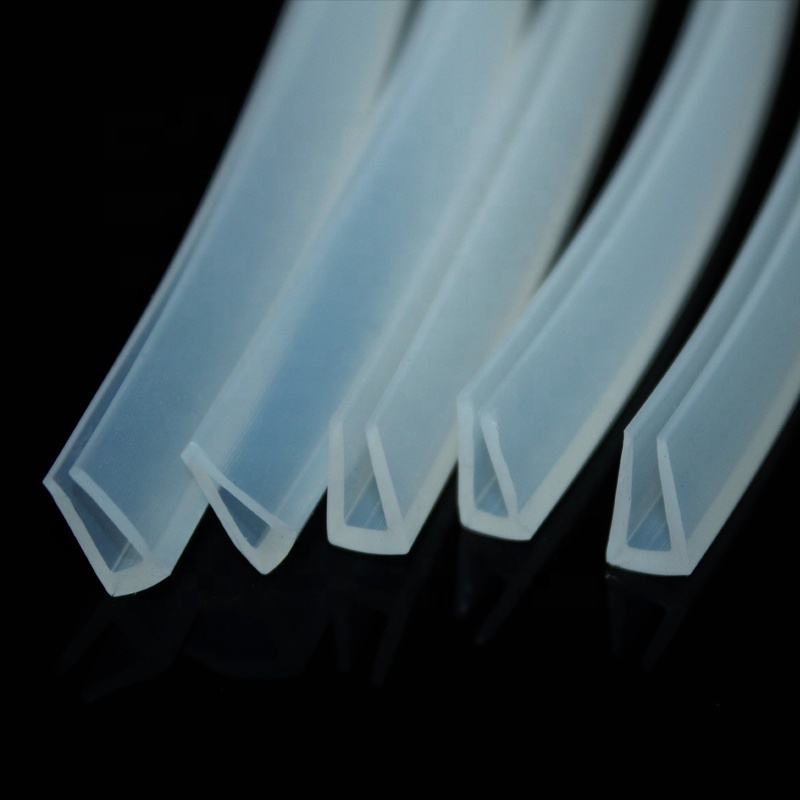 Customized tensile resistance edge protector silicone strips u shaped silicone rubber seal strip for glass