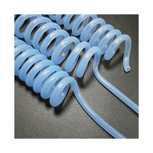 Factory supply spiral tubes silicone blue medical grade spiral recoil hose silicone spiral hose for medical use