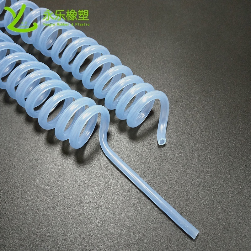 Factory supply spiral tubes silicone blue medical grade spiral recoil hose silicone spiral hose for medical use