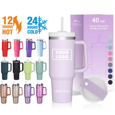 Custom 40oz Adventure Quencher Tumbler 40 Oz Cup Double Wall Stainless Steel Vacuum Insulated Mug Travel Tumbler With Handle