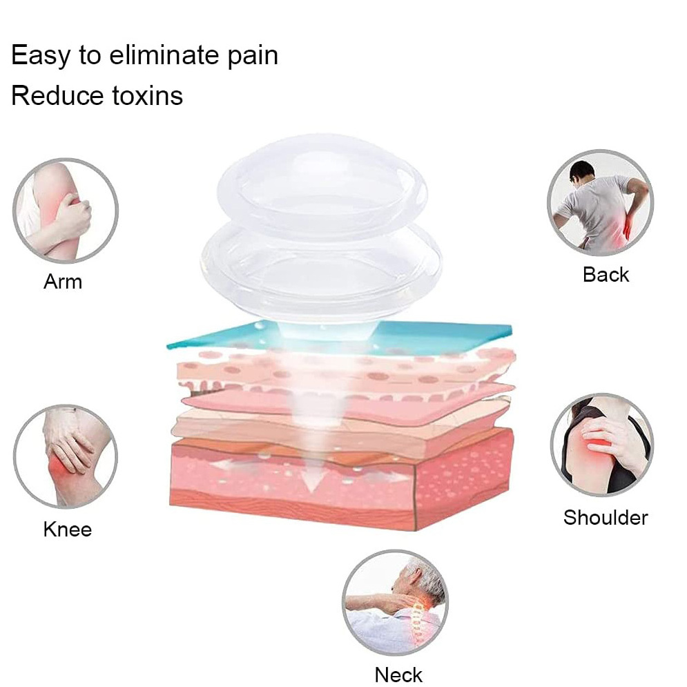 Best selling Vacuum Cupping Set Face Cupping Set With Four Diameters Silicon Cupping Massager For Anti Cellulite