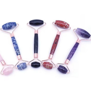 Wholesale Best Rose Quartz Real Jade Gua Sha Set Natural Crystals Guasha Tool  Facial Gua Sha Jade Roller