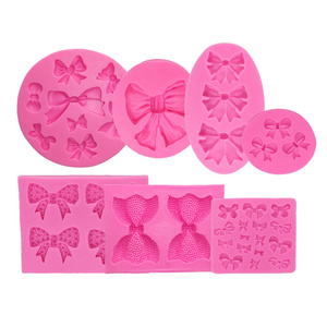 D0218 Many Bows Silicone Fondant Mold Cake Decorating Cupcake Candy Chocolate Gumpaste Molds, Silicone Safe for Confectionery