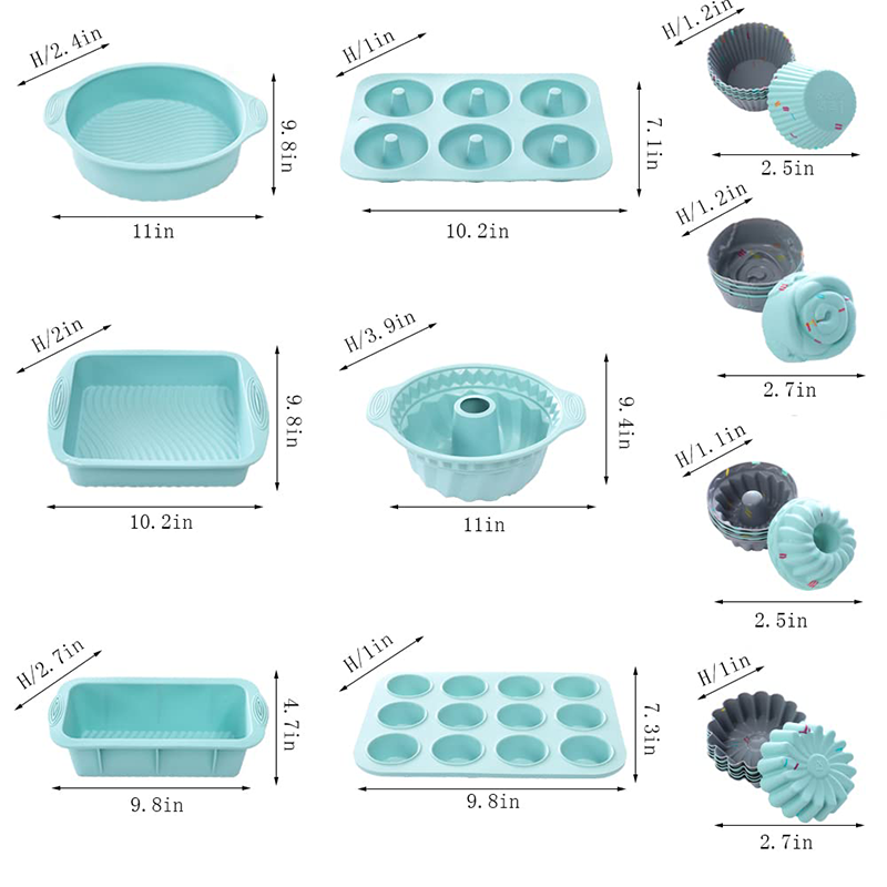 Wholesale Silicone Baking Set Bakeware with Lid For Baking Muffin Pan Donut Pan And Cupcake Mold Silicone Baking Cups Set