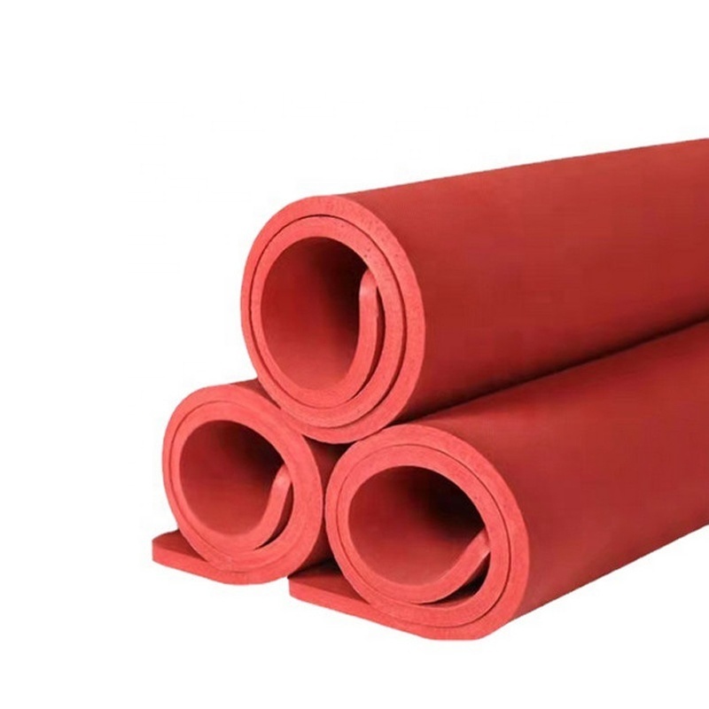 High Temperature Resistance Red Waterproof Silicone Rubber Foam Sheet 1-2 mm Self Adhesive Epdm Rubber Sponge Sheet Pad Roll