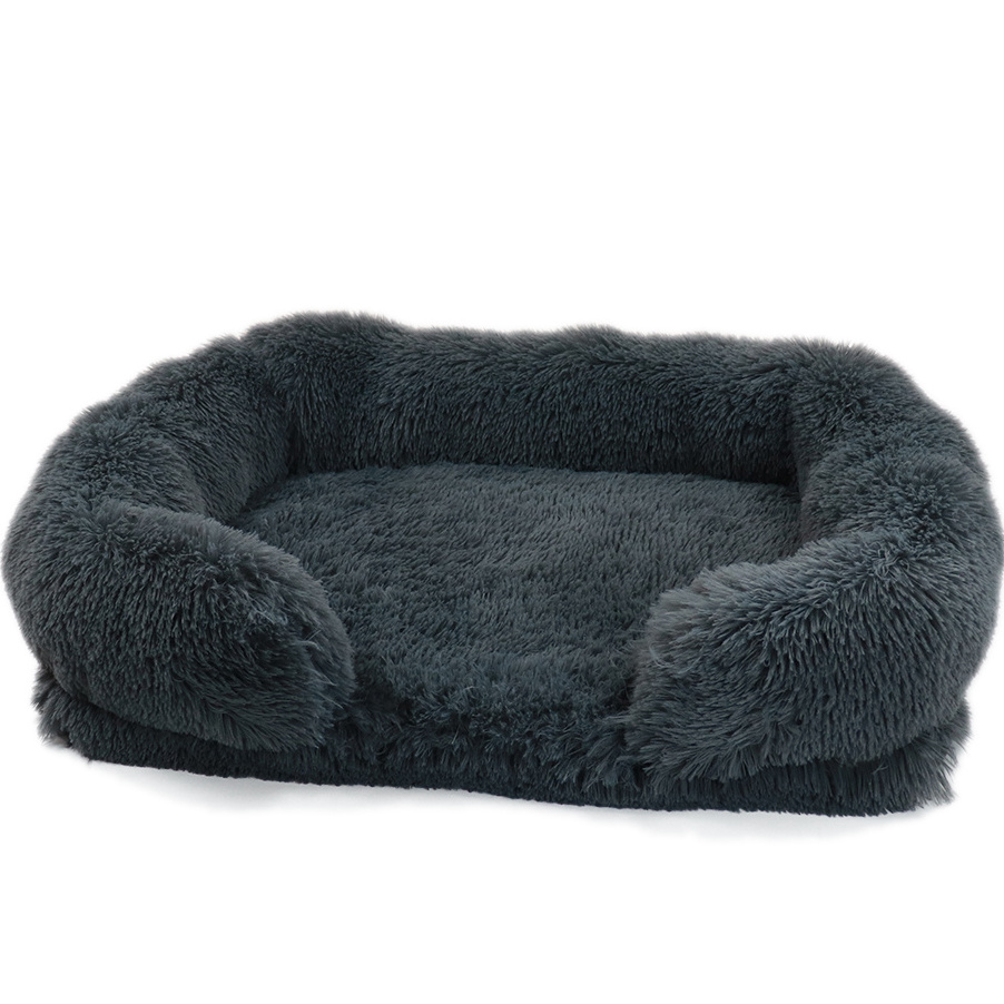 1688 Online Pet Cave Nest Self Warming Cat Bed Mat Cushion Long Plush Cat Sleeping sofa bed with Pillow Dog House