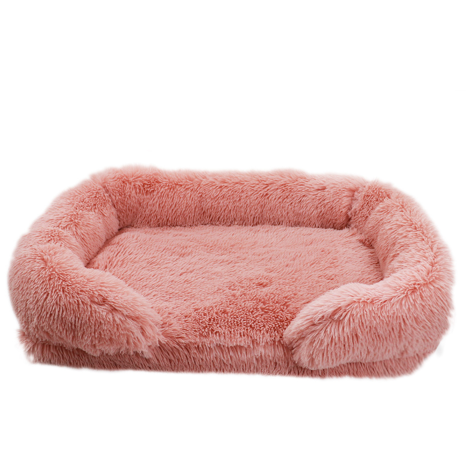 1688 Online Pet Cave Nest Self Warming Cat Bed Mat Cushion Long Plush Cat Sleeping sofa bed with Pillow Dog House