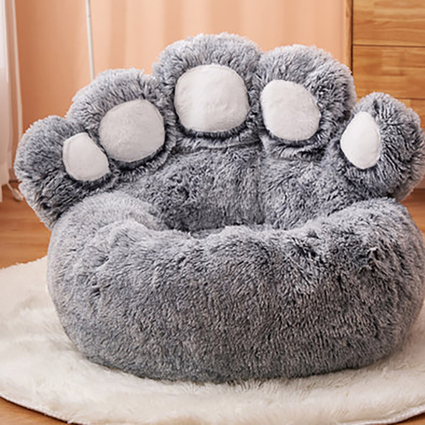 Hot Sale Teddy Kennel Removable and Washable Cat bed Soft Warm Pet Sofa Bed Bear Paw Shape House Small Dog bed