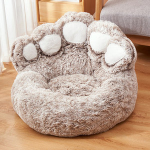 Dog Pet Cat Bed Plush Round Long Plush Super Soft Pet Dog Bed Winter Warm Sleeping Bag for Small Large Dogs Cat Claw Pet Nest