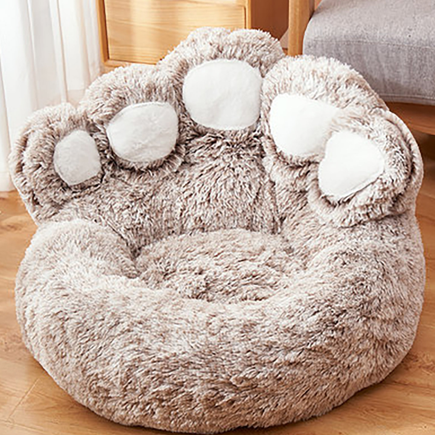 Dog Pet Cat Bed Plush Round Long Plush Super Soft Pet Dog Bed Winter Warm Sleeping Bag for Small Large Dogs Cat Claw Pet Nest