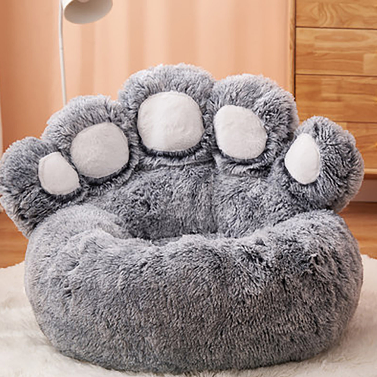 Dog Pet Cat Bed Plush Round Long Plush Super Soft Pet Dog Bed Winter Warm Sleeping Bag for Small Large Dogs Cat Claw Pet Nest