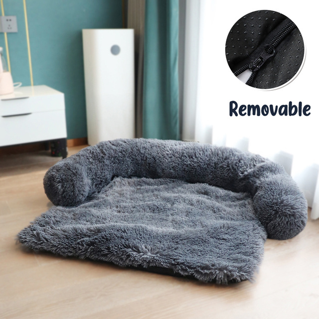 Washable Pet Sofa Dog Bed Calming Bed For Large Dogs Pad Blanket Winter Warm Cat Bed Mat Couches Car Floor Furniture Protector