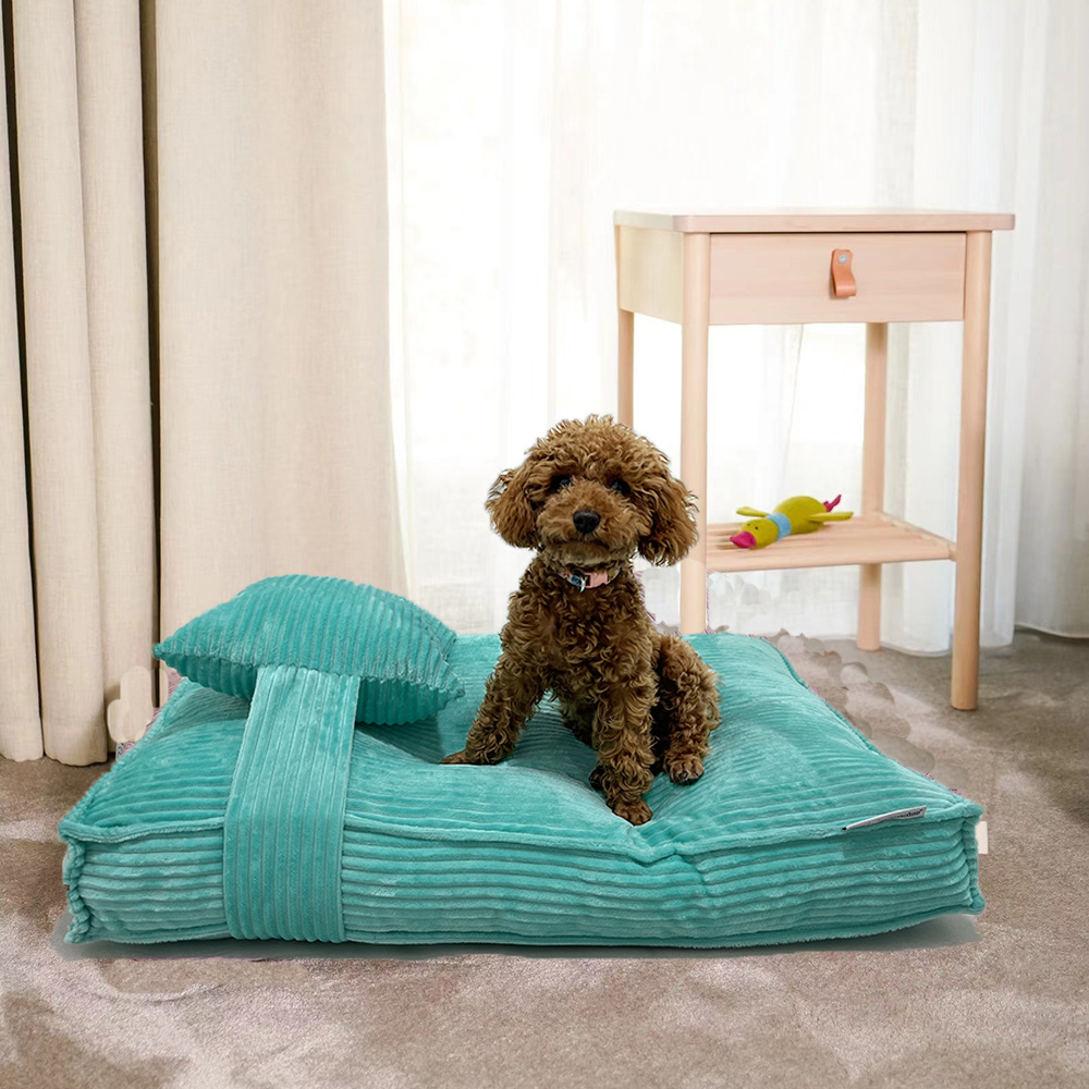 2022 Dropshipping Wholesale Removable Cover Dog Sofa Pet Luxury Cat Bed With Pillow Corduroy pet dog pillow bed