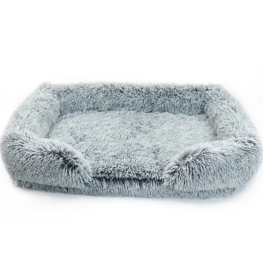 1688 Online Pet Cave Nest Self Warming Cat Bed Mat Cushion Long Plush Cat Sleeping sofa bed with Pillow Dog House