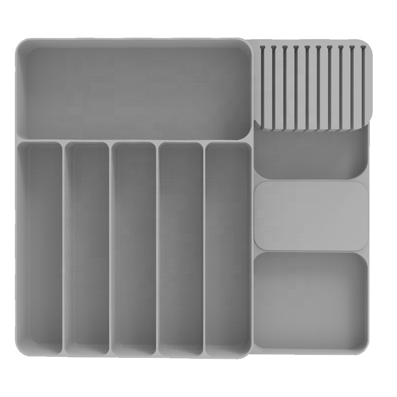 Multifunctional silicone kitchen tool clutter organizer box Kitchen drawer sorting storage box ,silicone kitchen tools