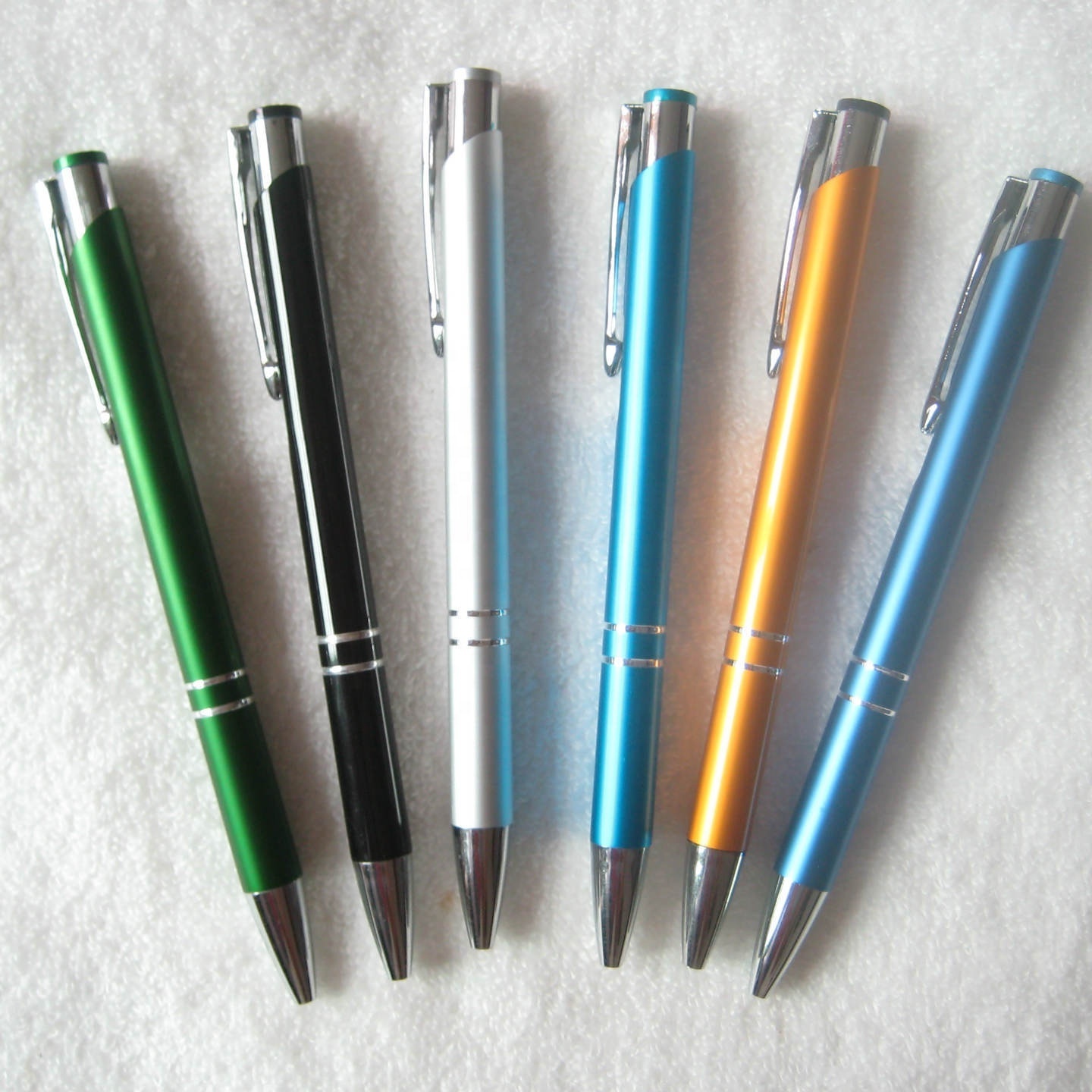 Cheap Ball Point Metal Pens Laser Engraved Print Branded Logo Manufacturer  Metal Aluminium Pen