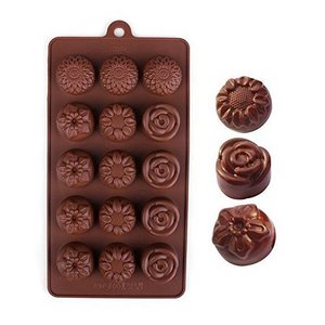 Non Stick 3pc Candy Molds, Chocolate Soap Moulds, sunflower Rose Silicone Baking Mold