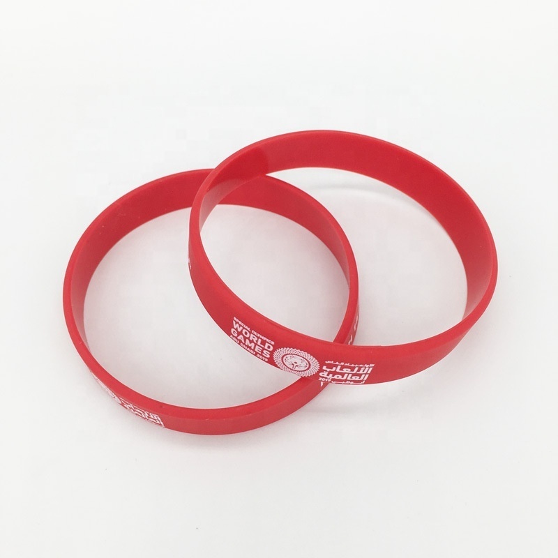 Custom 100% quality 2 layer silicone bands double Glue Tones two layer Rubber UAE National Day Wristband bracelet