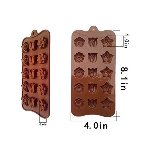 Non Stick 3pc Candy Molds, Chocolate Soap Moulds, sunflower Rose Silicone Baking Mold