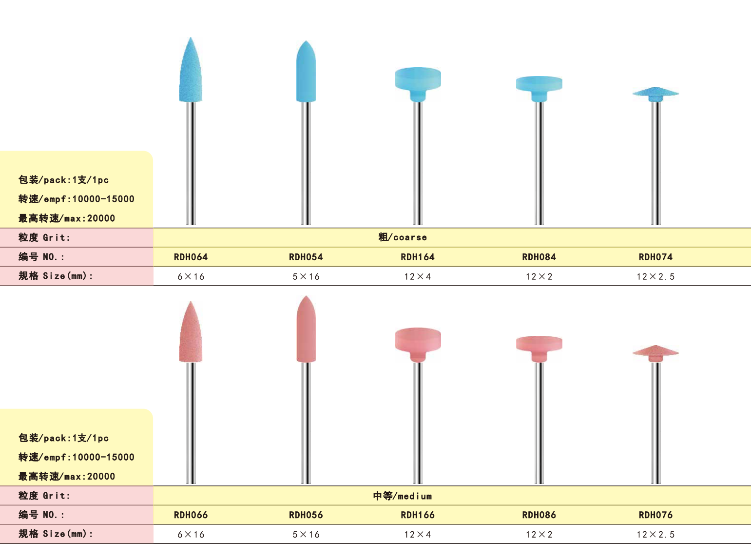 Dental products denture polish burs Silicone Rubber Grinding Burs grinders