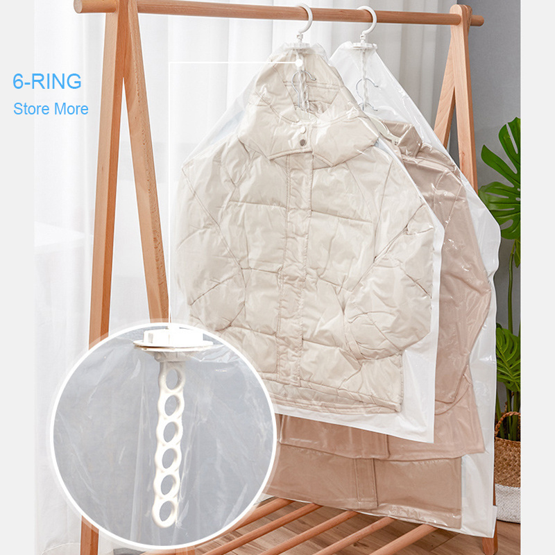 Hanging Space Saver Bags Vacuum Storage Bags for Clothes Vacuum Seal Storage Bag for Suits, Dress or Jackets, Closet Organizer