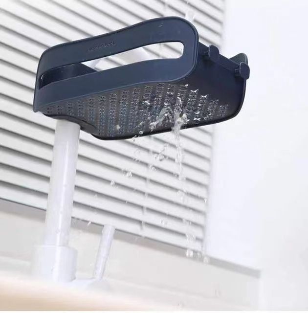 Kitchen Faucet Storage Rack Household Perforation-free Rag Sponge Brush Drain Rack Sink Storage Rack