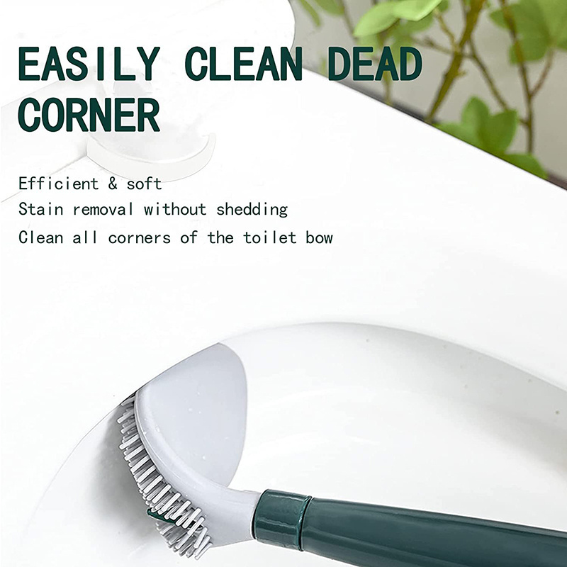 Refill Toilet Brush Cleaning Kit Wall Mount Toilet Brush and Holder Set, No-Slip Sturdy Cleaning Toilet Brush with Container