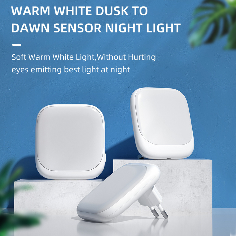 OEM Portable Plug In Wall Led Night Light Dusk to Dawn Sensor Night Light with Automatic On Off For Children Kids Room