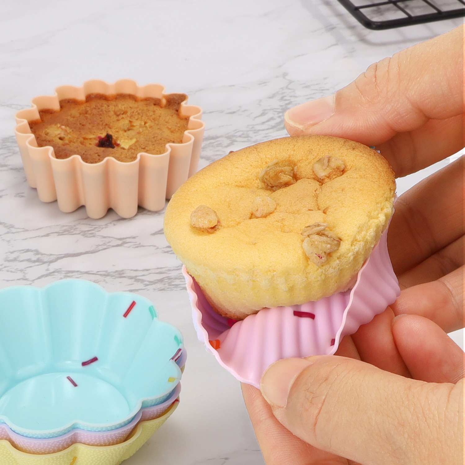 New Design Wholesale Silicone Cupcake Baking Cups Cupcake Paper Cup Baking Silicone Cake Cup Baking Molds