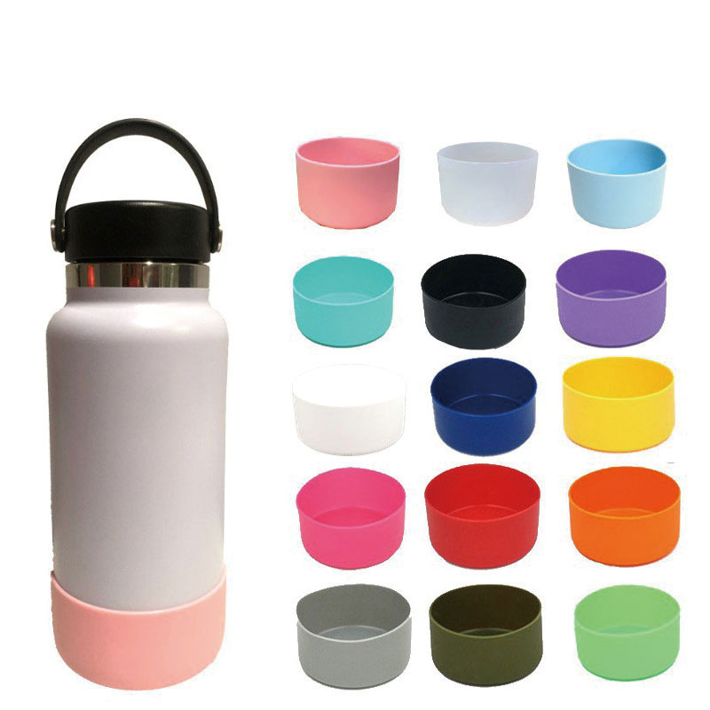 smooth color Silicone Boot Sleeve for 40oz Water Bottle Protective Anti-Slip Soft Thermal Travel Sports Bottle Bottom Cover