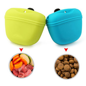 Outdoor Training Dog Food Bag Portable Pet Snack Outdoor Dog Walking Bag Silicone Pet Feeding Training Bag