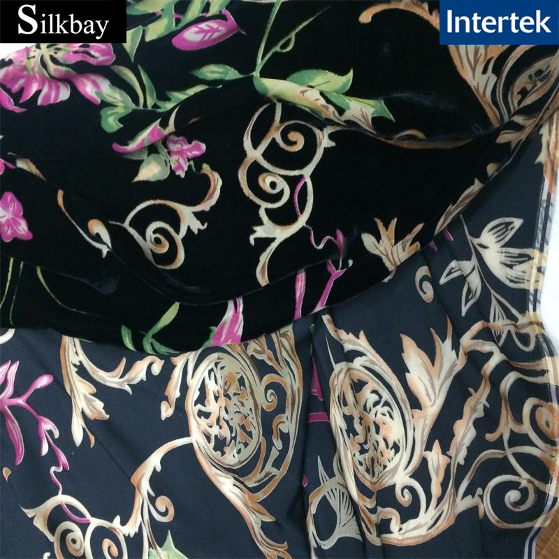 Custom produced 100% silk velvet fabric