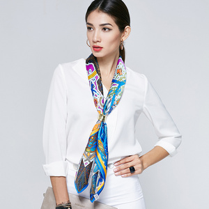 High Quality Custom Design Digital Printed 100% Pure Silk  scarves For Women scarf