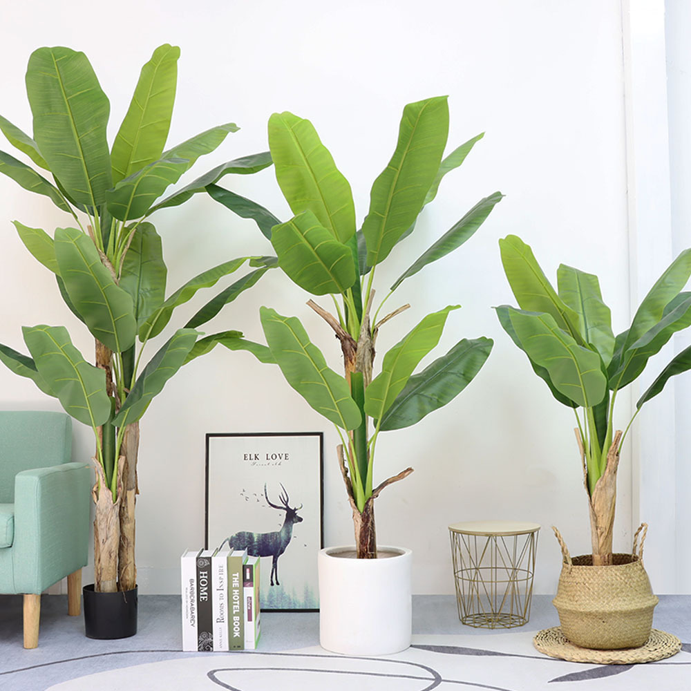 Good Selling Living Room Accessory Modern Artificial Cherry Blossom Bonsai Wooden Banana Tree