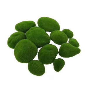 Rocks Moss Indoor Natural Green Decorative Carpet Artificial Rocks  Reindeer Decorative Faux Green moss ball