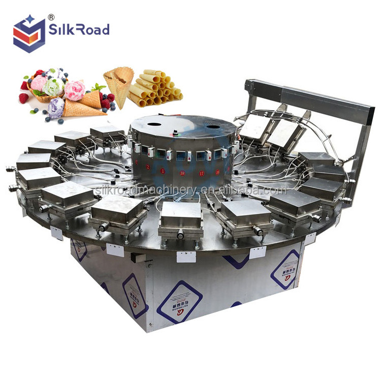 Automatic Rolled Sugar Cone Baking Machine / Ice Cream Cone Making Machine / Pizza Waffle Cone Production Line