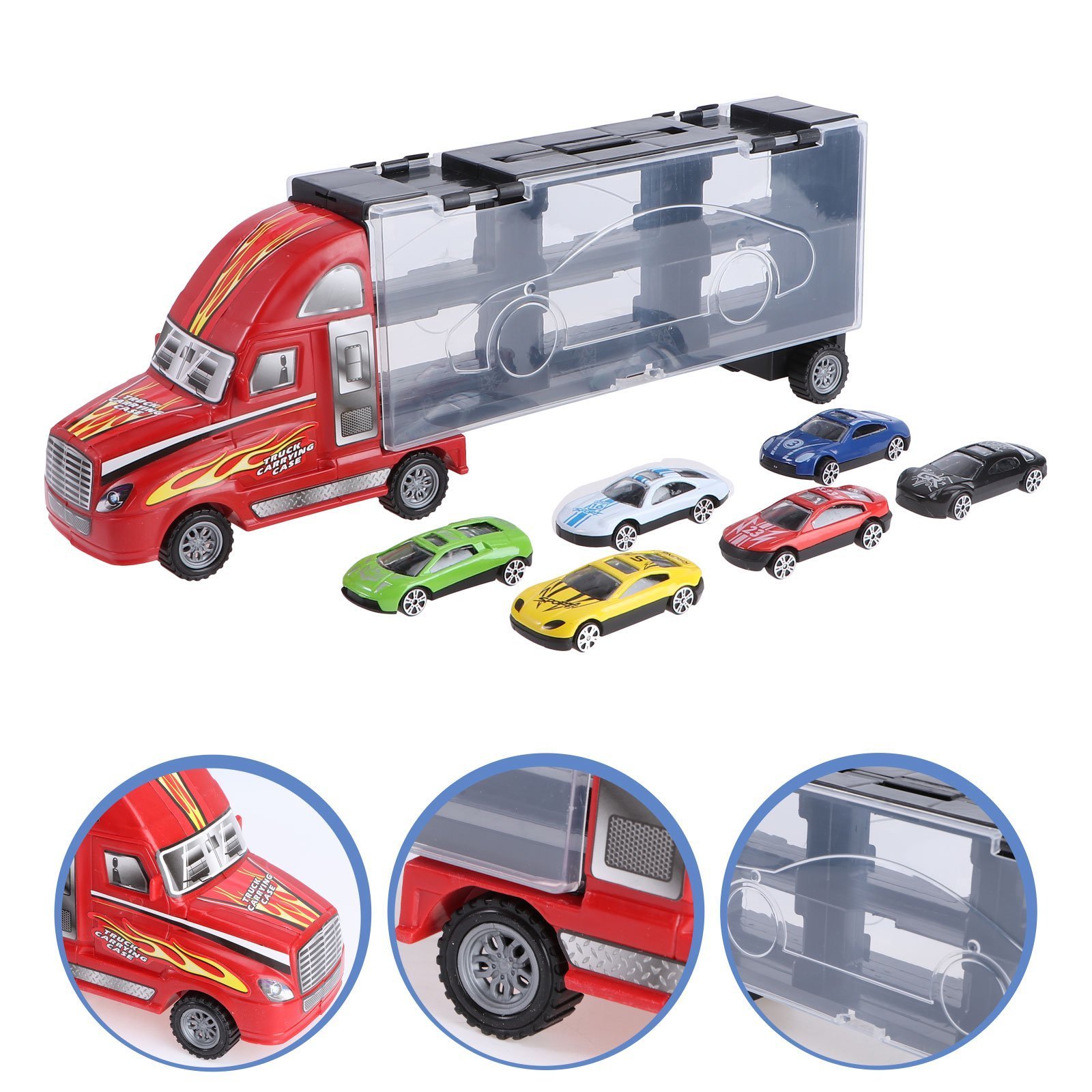 Kids Large Metal Transport Model Truck Toy Vehicles Bilateral Hand-held Container Resistant Falling Alloy Diecast Toys Model Car