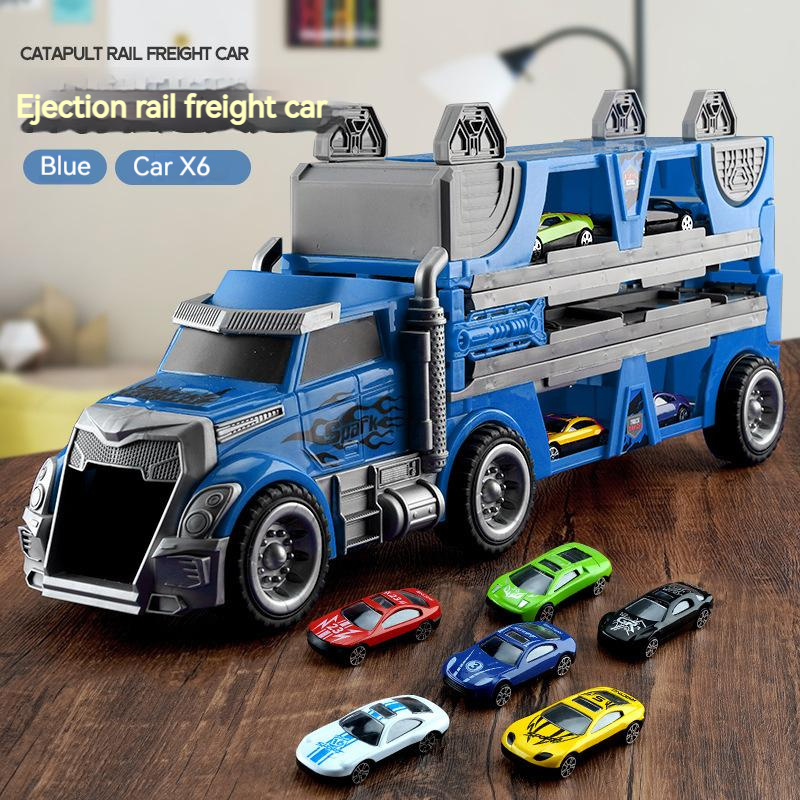 New Diecast Car Toy Model Car 1:8 scale Folding Storage Transport Portable Container Truck with Road Signs Diecast Toys