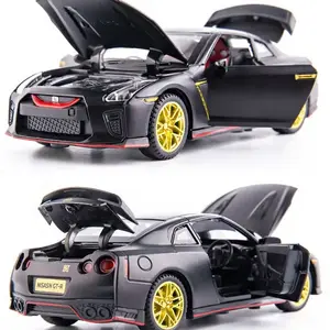 Hot GTR 1:32 diecast car toys model full door open electronic metal pull back cars toy vehicles for kids