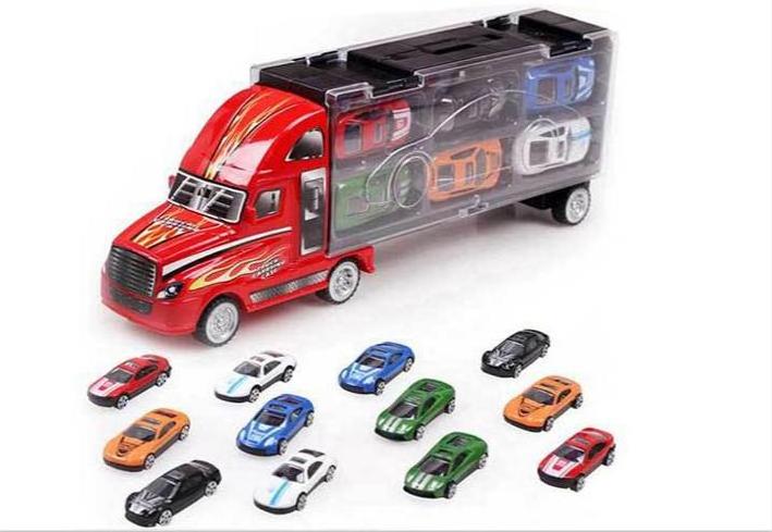 Hotwheels 12 pack Metal Large Transport Storage Truck Model Car Dual-sided Carry Container Vehicle Resistant Fall Diecast Toys