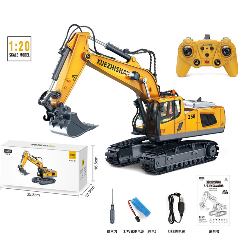 Best seller list remote control excavator toy die cast toys rc radio control hydraulic car jcb toys backhoe loader