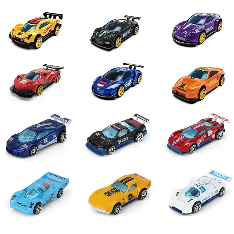 1/64 Scale Wheels Mini Matel Slide Racing Car Sets for Kids Plastic Kinsmart Alloy Supercar Model Vehicles deicast toys