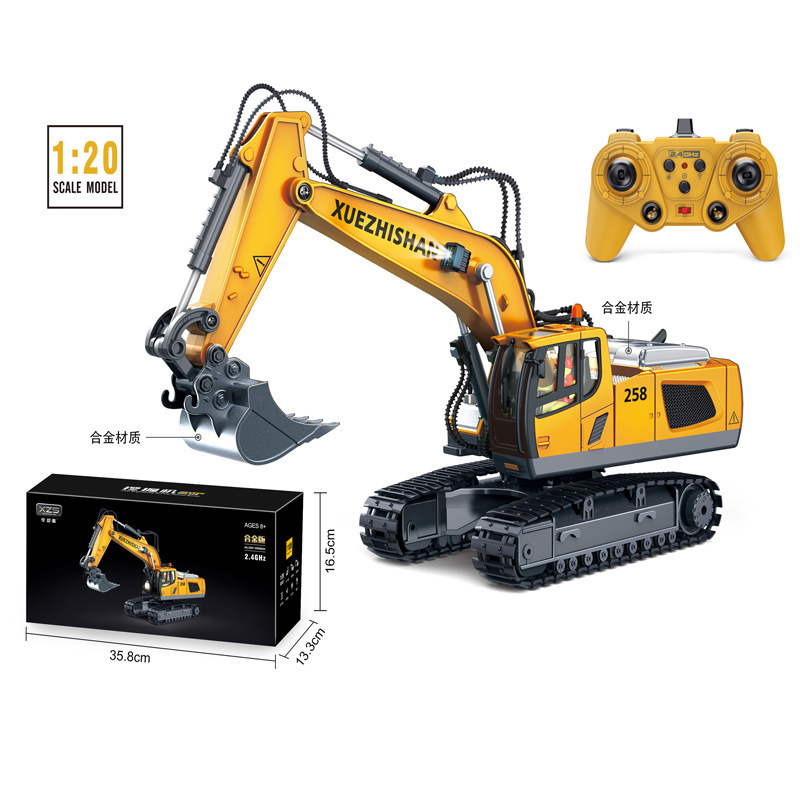 Best seller list remote control excavator toy die cast toys rc radio control hydraulic car jcb toys backhoe loader