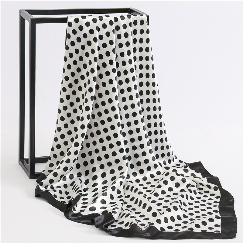 Luxury Custom Fashion Brand Name Scarfs For Women Stylish Spring Polka Dot Print Scarf